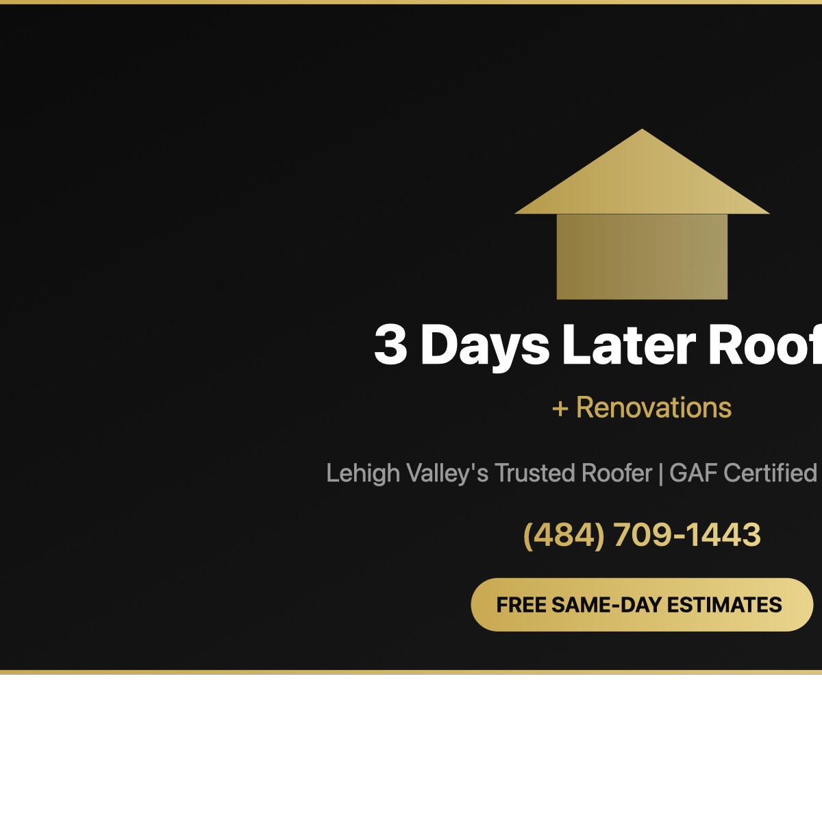 3 Days Later Roofing + Renovations - Roofing in Allentown